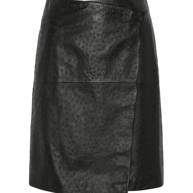 Gora Leather Wrap Skirt