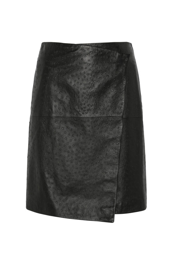 Gora Leather Wrap Skirt