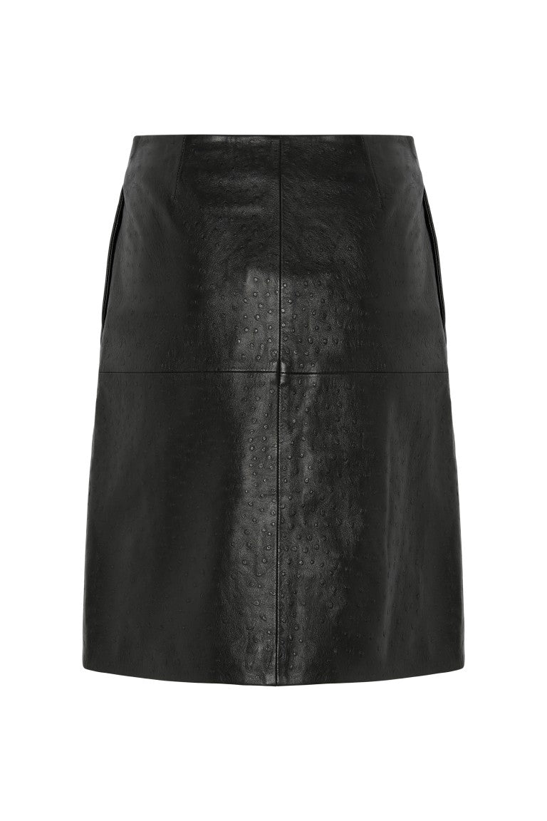 Gora Leather Wrap Skirt