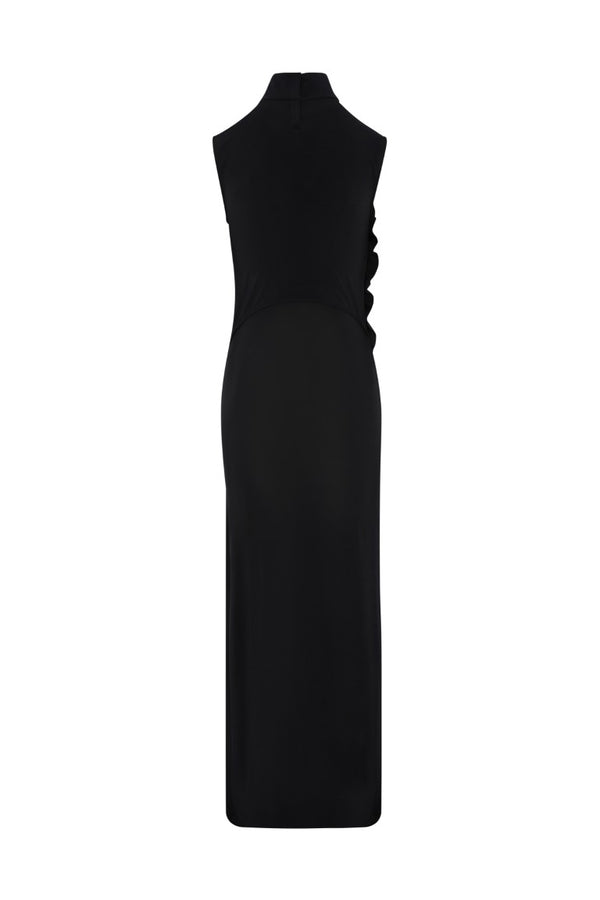 Viscose Jersey Long Dress with Lingerie Garter