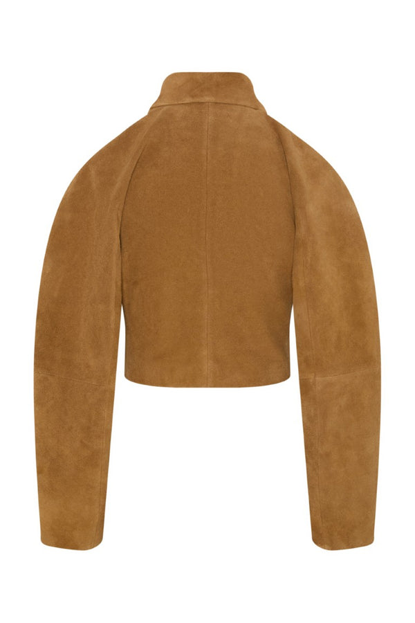 Rounded Textured Suede Jacket