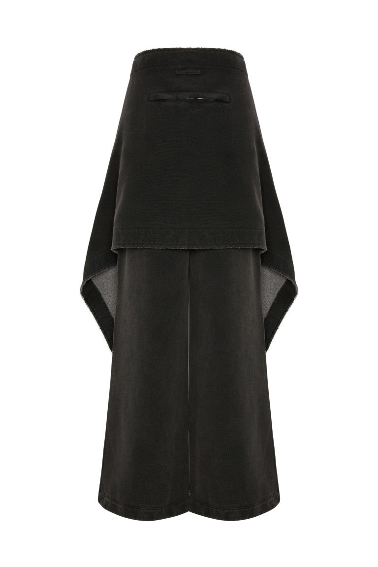 Washed French Terry Jogging Pant with Detachable Scarf