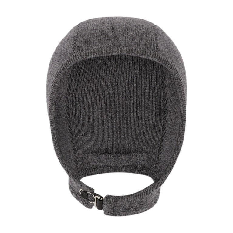 Ribbed Beanie Cap with Lingerie Garter