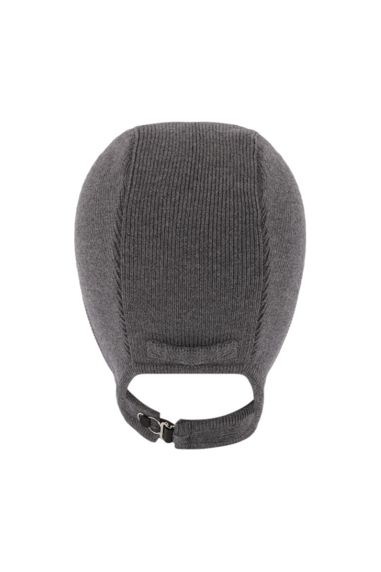 Ribbed Beanie Cap with Lingerie Garter