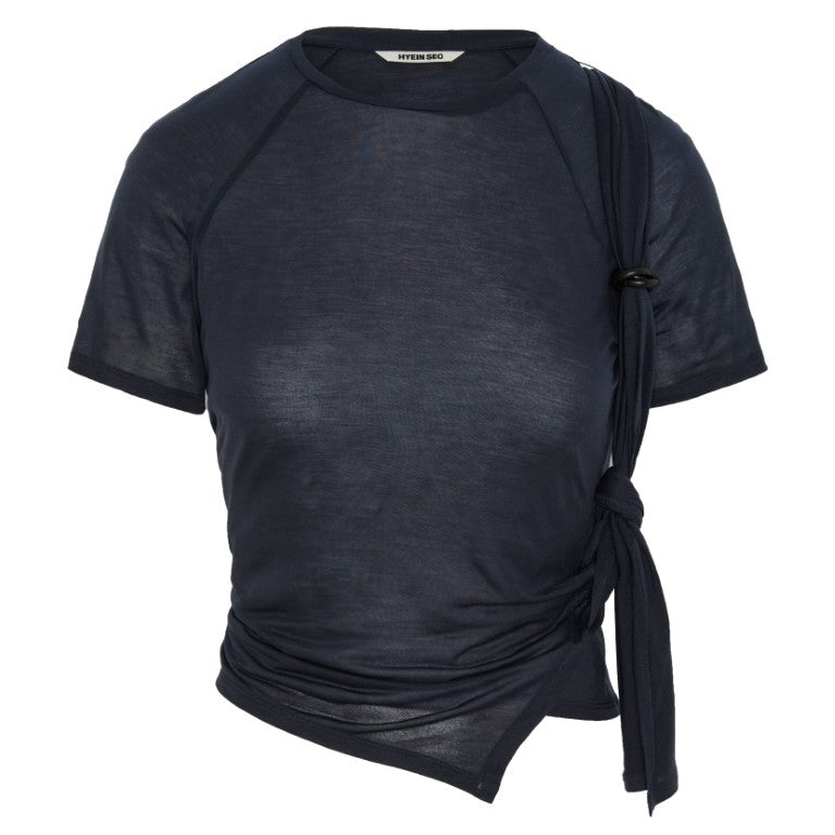 Tied Asymmetric T-Shirt