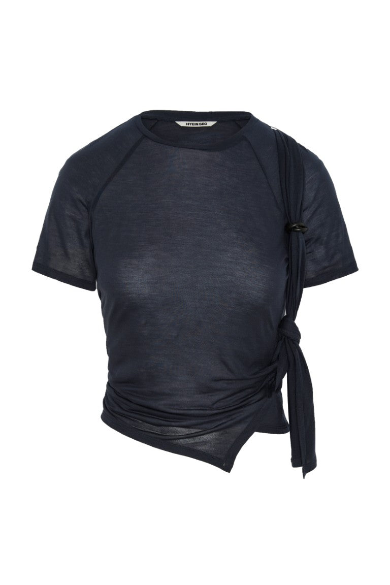 Tied Asymmetric T-Shirt
