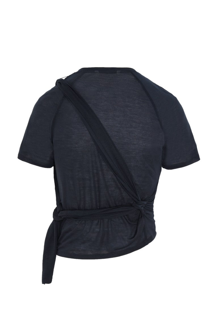 Tied Asymmetric T-Shirt