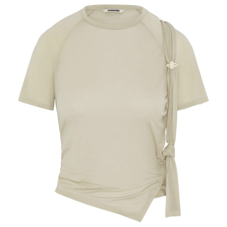 Tied Asymmetric T-Shirt