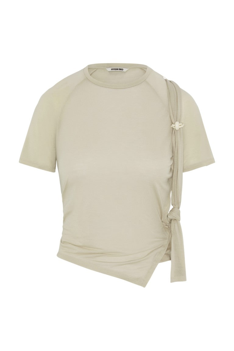 Tied Asymmetric T-Shirt