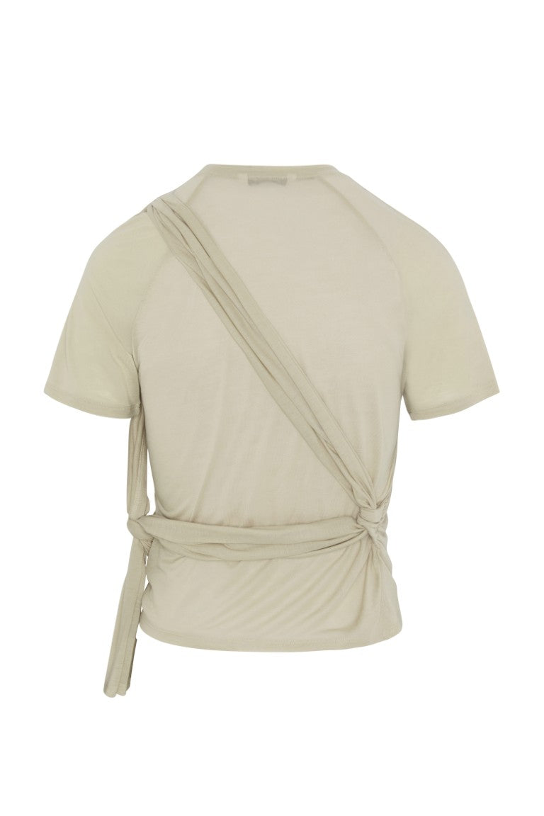 Tied Asymmetric T-Shirt