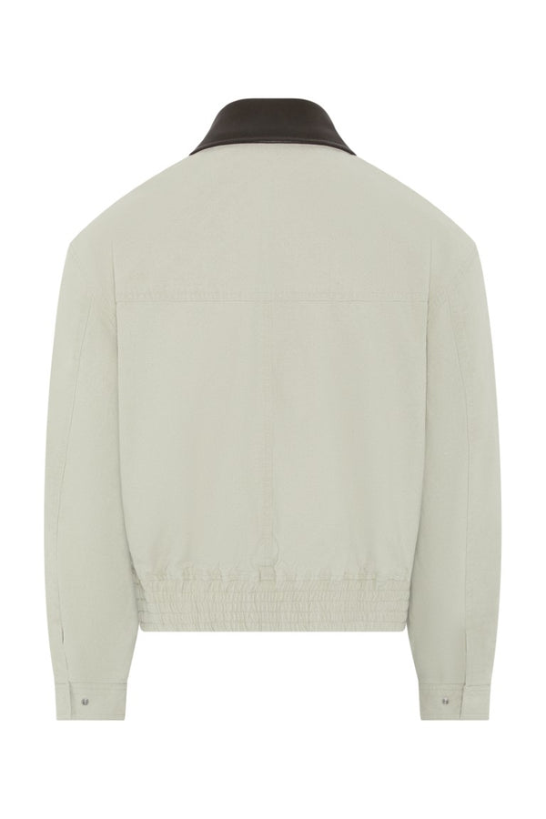 Leather Collar Washed Cationized Bomber