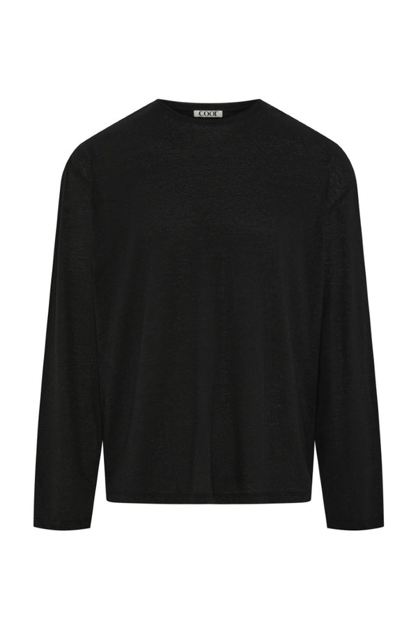 Linen Blend Long Sleeve T-Shirt