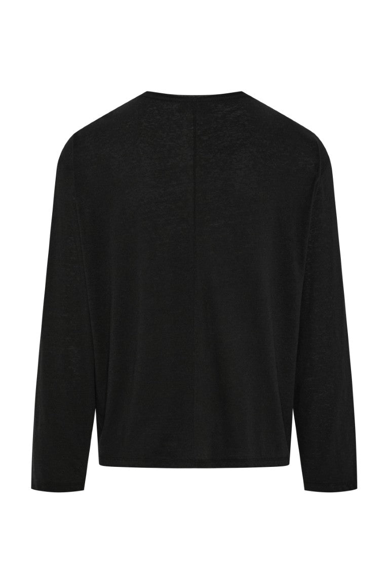 Linen Blend Long Sleeve T-Shirt