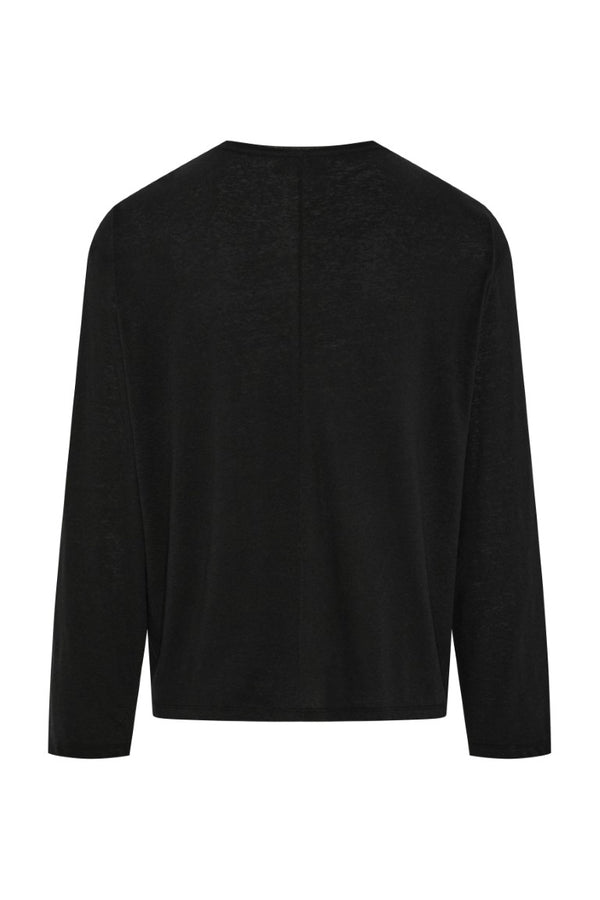 Linen Blend Long Sleeve T-Shirt