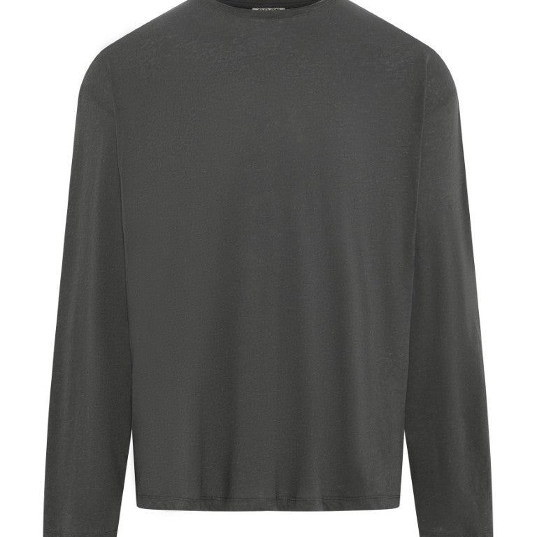 Linen Blend Long Sleeve T-Shirt