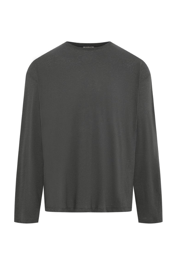 Linen Blend Long Sleeve T-Shirt