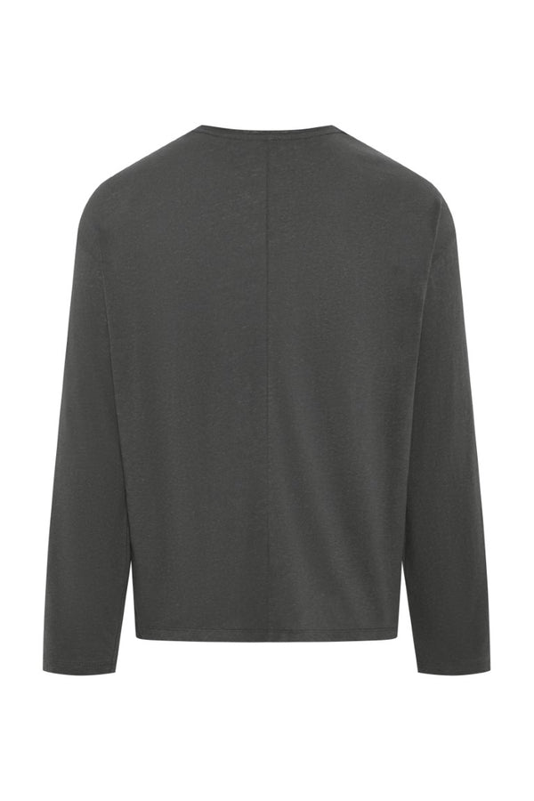 Linen Blend Long Sleeve T-Shirt