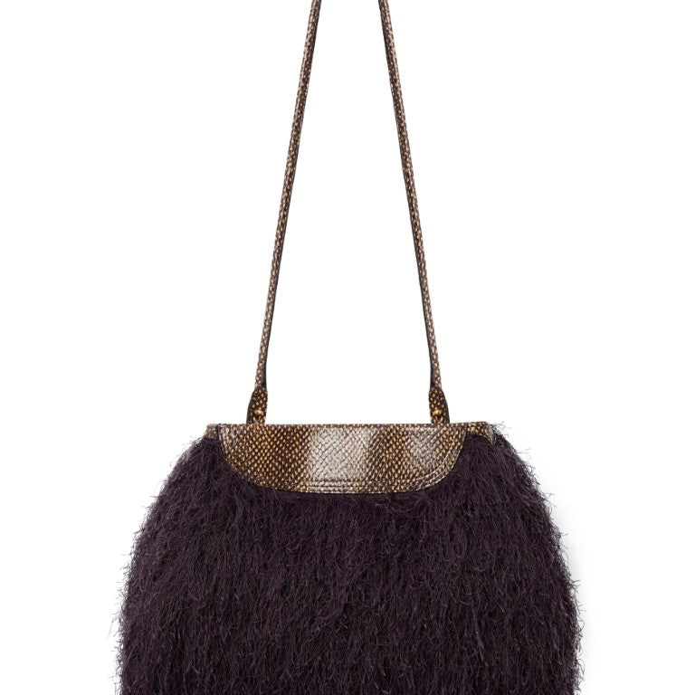 Ruffled Crossbody Clutch Bag