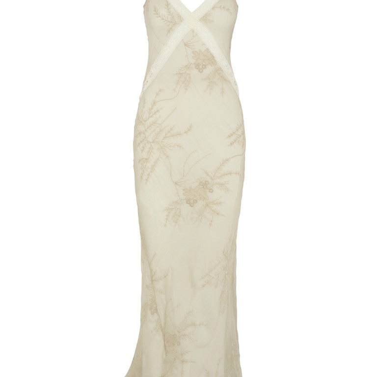 Lala X-Long Bias Dress With Lace Detail