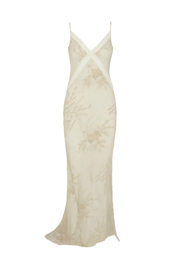 Lala X-Long Bias Dress With Lace Detail