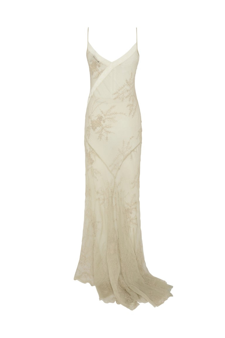 Lala X-Long Bias Dress With Lace Detail