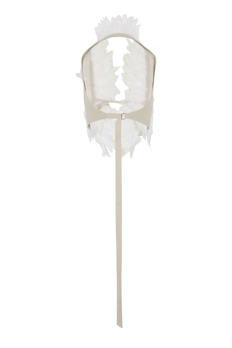 Idje Open Waistcoat With Feathers