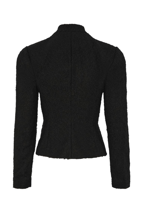 Bouclé Blazer with Stand Collar