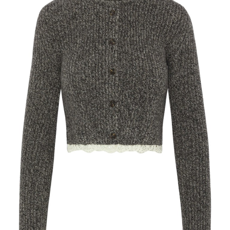Longsleeve Crochet-trim Cropped Cardigan