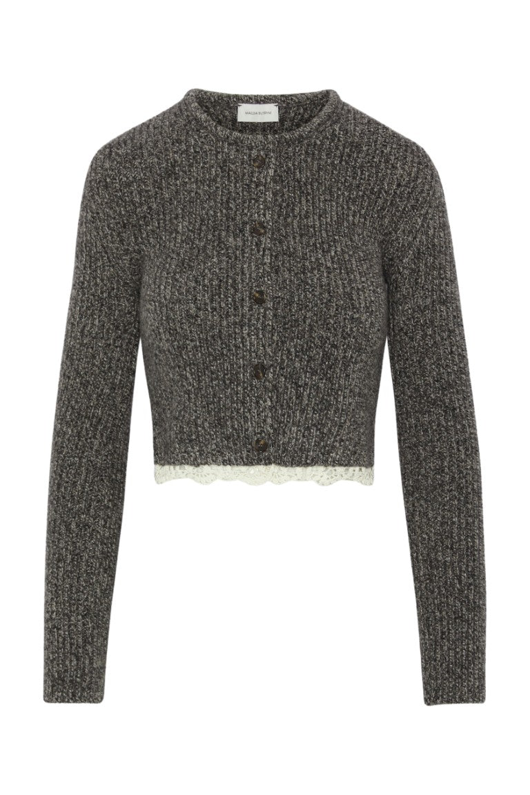 Longsleeve Crochet-trim Cropped Cardigan