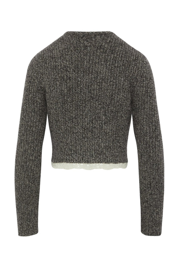 Longsleeve Crochet-trim Cropped Cardigan