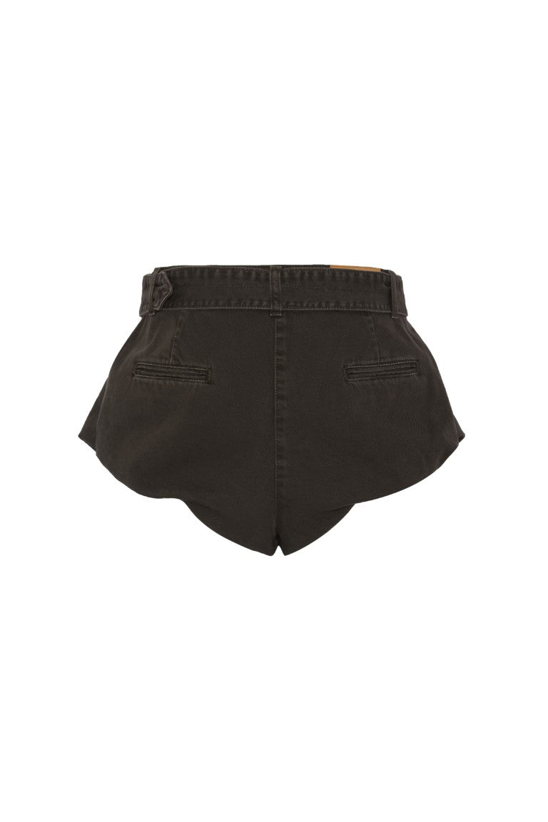 Flared Denim Shorts