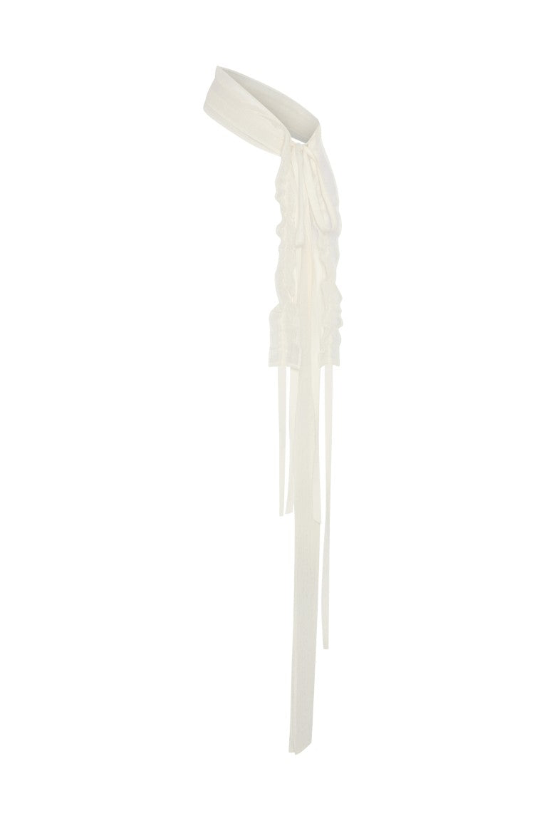 Joella Decorative Tulle Headband w/ Gathered Ribbon