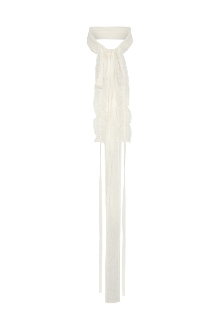 Joella Decorative Tulle Headband w/ Gathered Ribbon