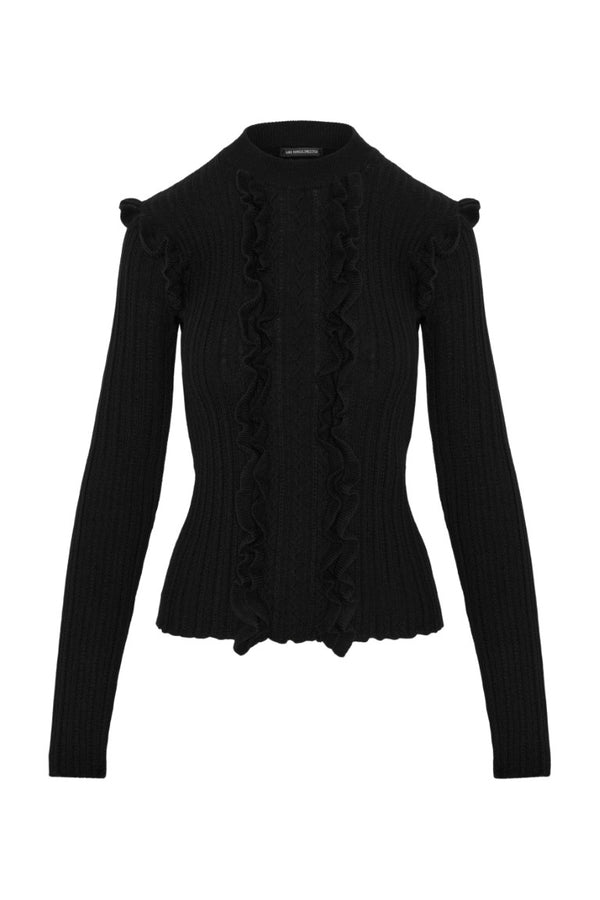Mirna Fitted Sweater With Ruffled Plastron