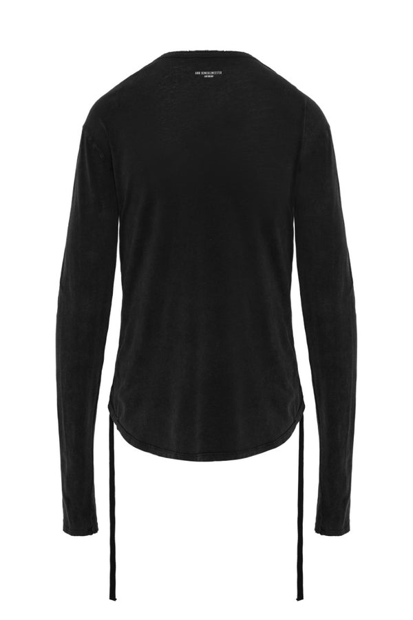 Dot Wrinkled Cropped Long Sleeves Top w/ "Dear Diary" Print