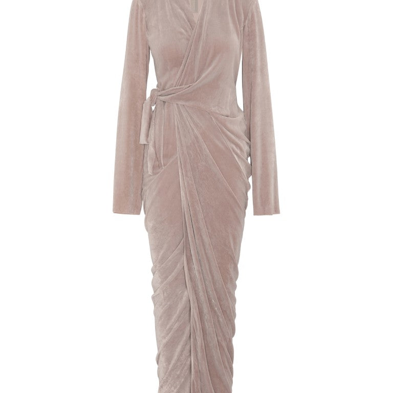 Abito Long Wrap Gown Dress
