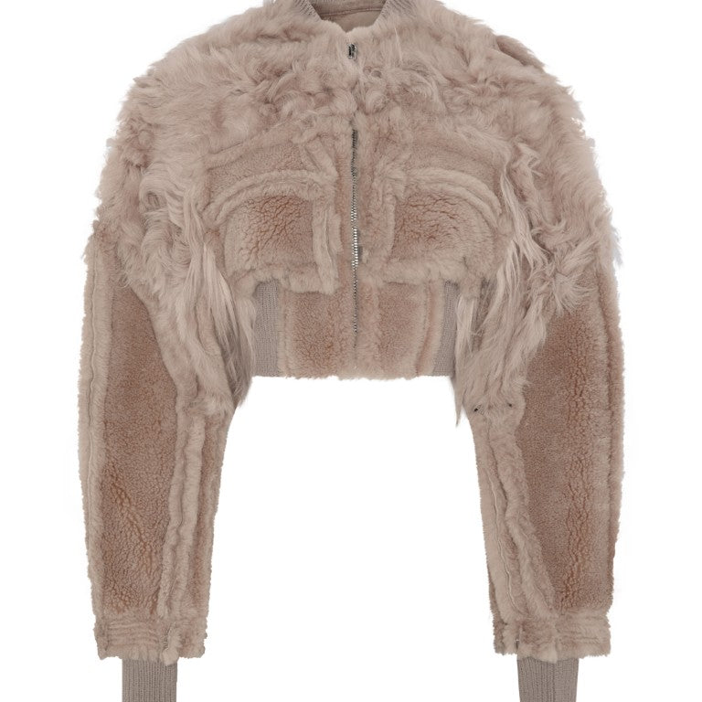 Bomber In Montone E Pelliccia - Collage Bomber Cropped Jacket