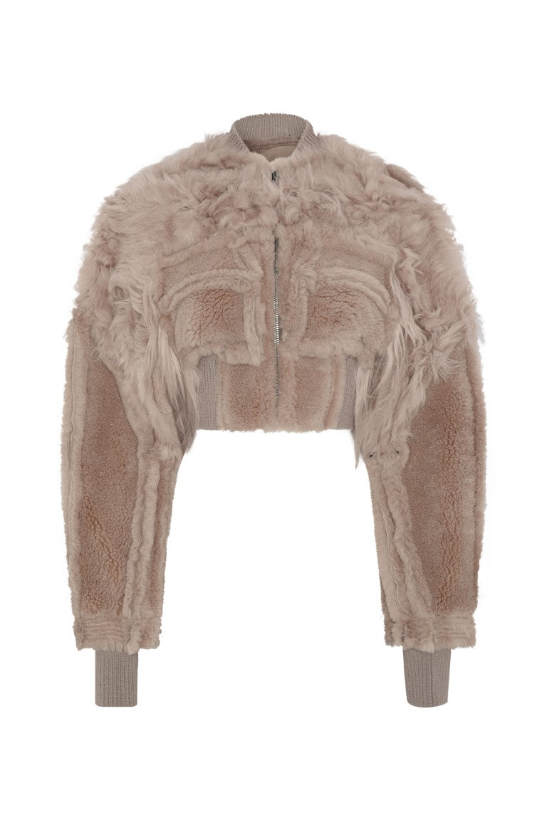 Bomber In Montone E Pelliccia - Collage Bomber Cropped Jacket