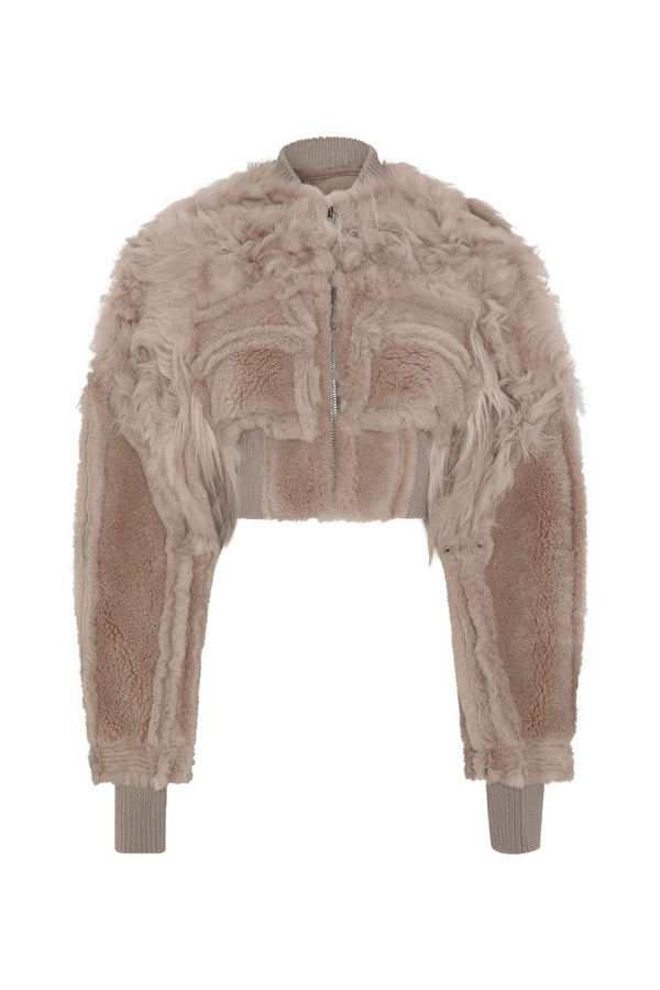 Bomber In Montone E Pelliccia - Collage Bomber Cropped Jacket