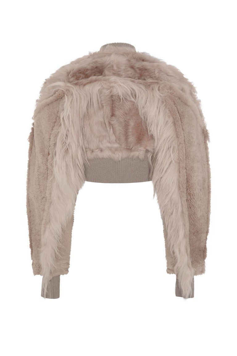 Bomber In Montone E Pelliccia - Collage Bomber Cropped Jacket