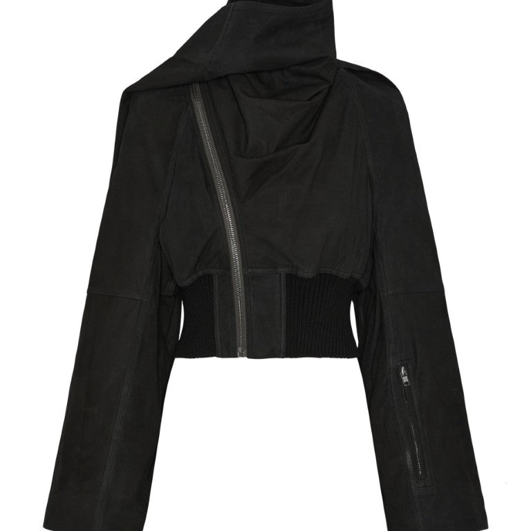 Bomber In Pelle Imbottito - Scarf Flight Jacket