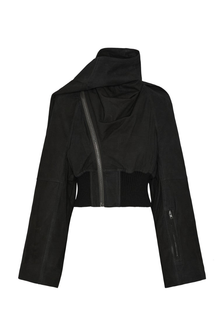 Bomber In Pelle Imbottito - Scarf Flight Jacket