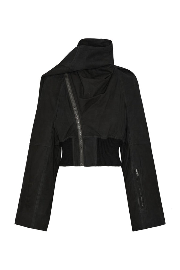 Bomber In Pelle Imbottito - Scarf Flight Jacket