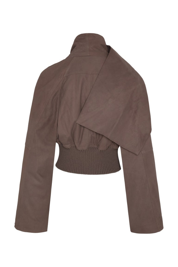 Bomber In Pelle Imbottito - Scarf Flight Jacket