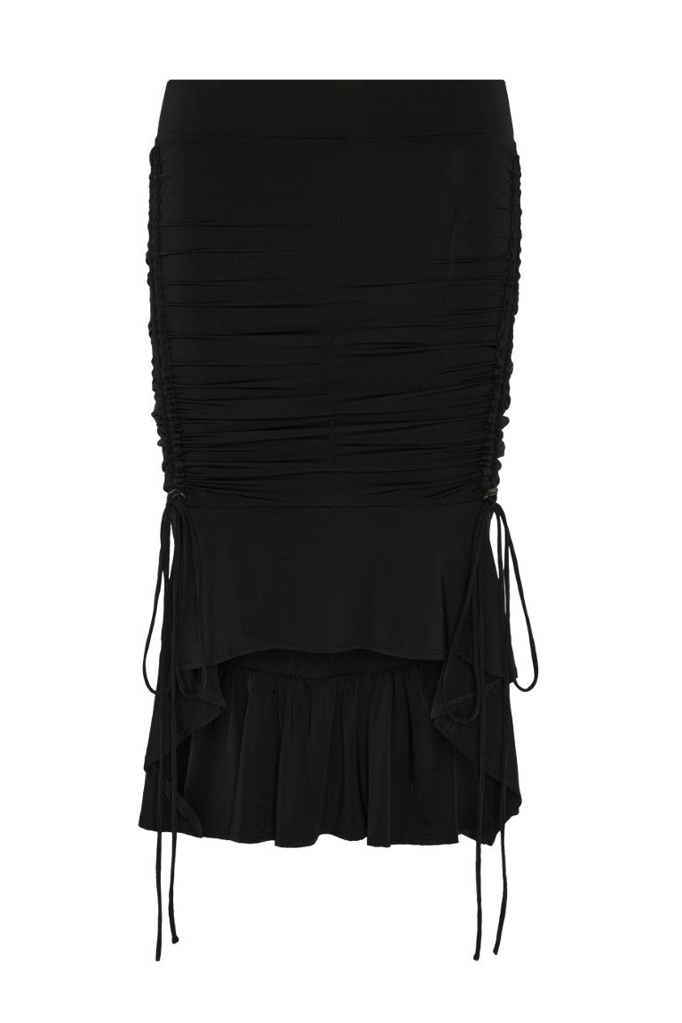 Skirt w/ Puller Details and Elastic Waistband