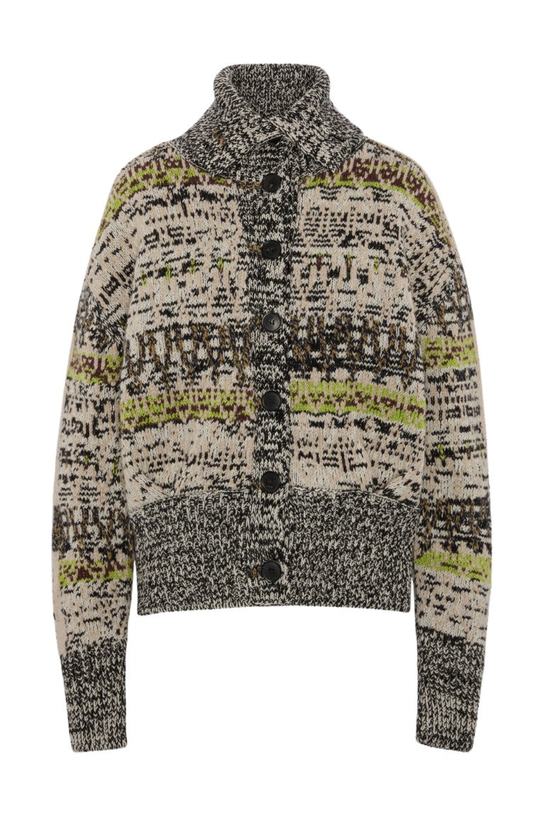 Jacquard Wool Cardigan