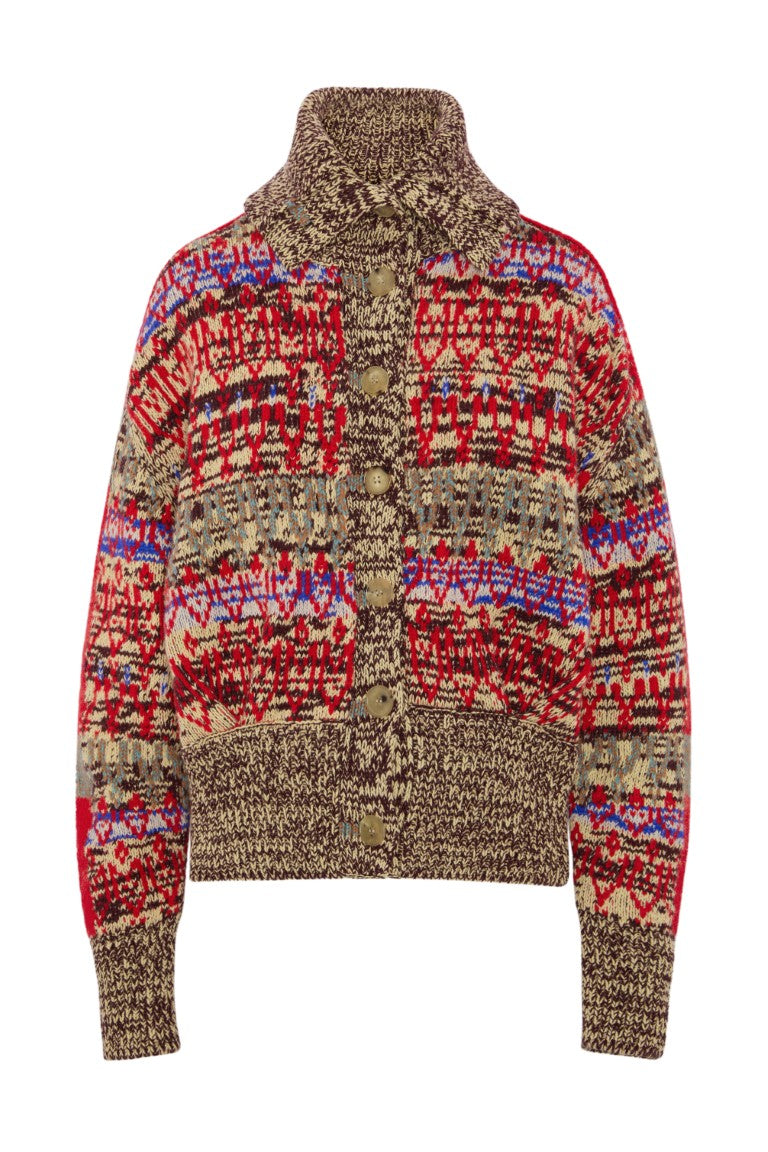 Jacquard Wool Cardigan
