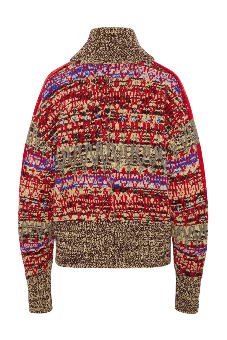 Jacquard Wool Cardigan