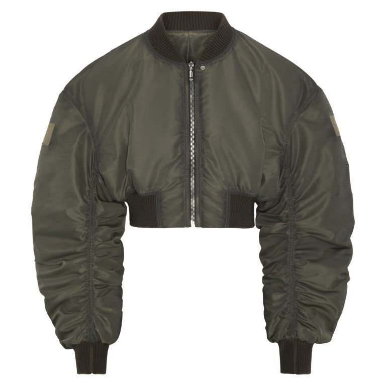 Imbottito - Secchia Cropped Satin Bomber Jacket