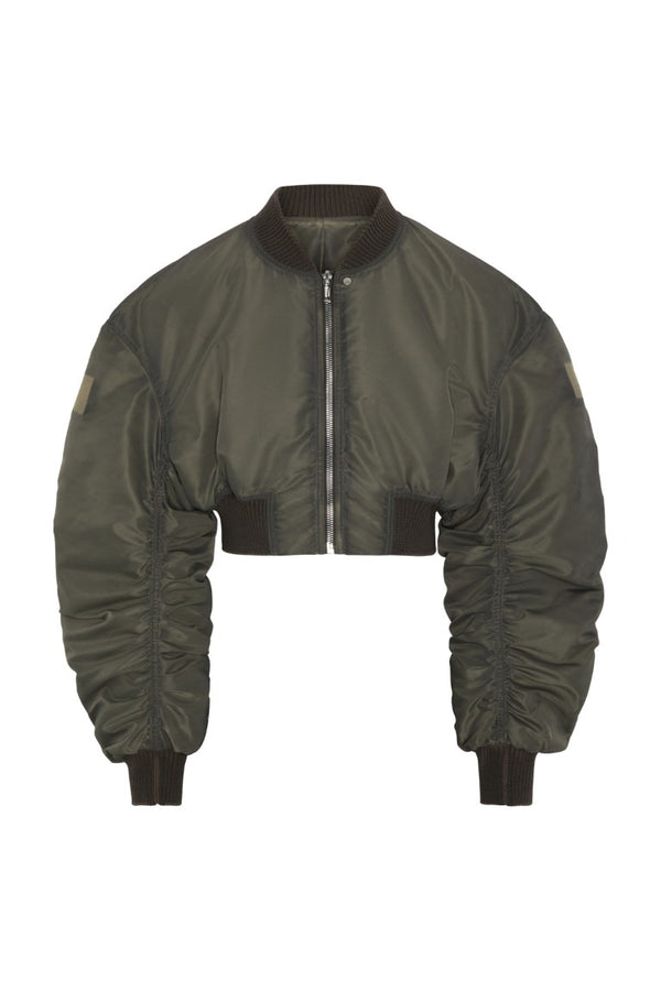 Imbottito - Secchia Cropped Satin Bomber Jacket